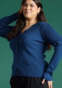 Blue Knit Cardigan