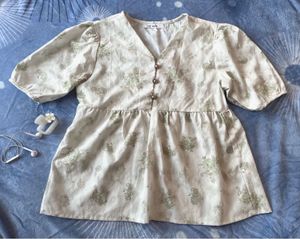 Floral Print Button-Down Top