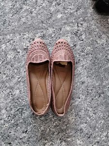 Stylish Rose Gold Embellished Flats