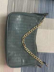 Grey Sling Bag With Belt