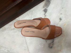 Brown Heeled Mules