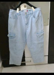 Light Wash Cargo Jeans