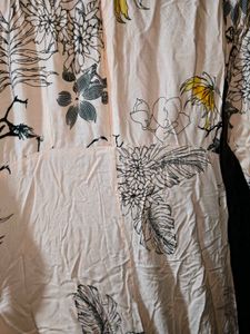 Stylish Floral Print Kurta 2 layers front cut