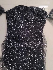 Sparkly Off-Shoulder Starry Dress