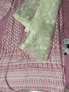 Pink Floral Kurta Set with Dupatta