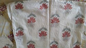 Beautiful White Floral Print Kurta Set