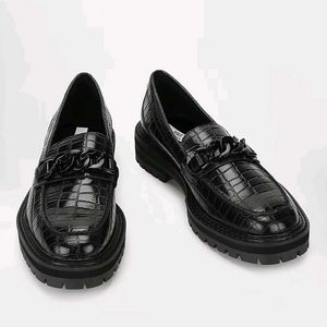 Marks &amp; Spencer Pure Leather Black Croc Loafers