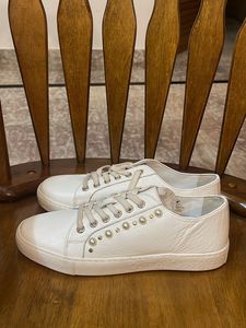 White Pearl Accent Sneakers