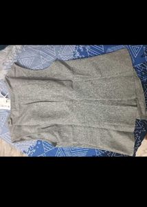 Chic Grey Sleeveless Wrap Top