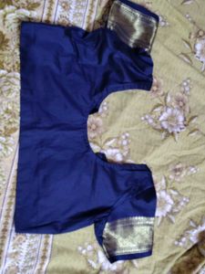 36 size Elegant Navy Blue Silk Blouse