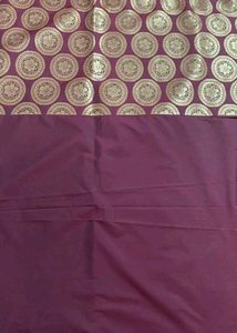 Elegant Maroon Silk Saree with Gold Motifs