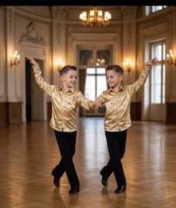 Golden Satin Shirt for Boys