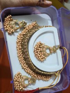 Peach &amp; Gold Jewelry Set