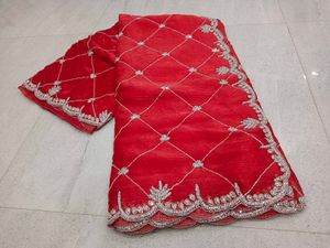 Red Embroidered Saree