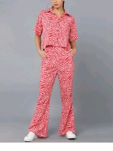 Fashfun Red Print Pant