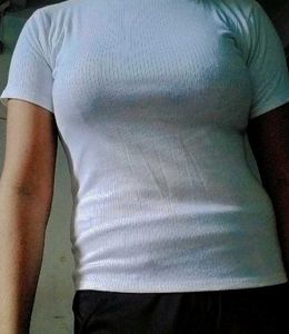 White High Neck Top 🤍💗🤩