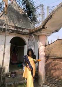Beautiful Yellow Saree with Blue Border