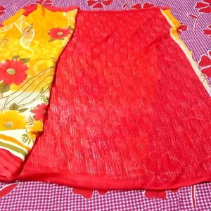 New saree with unstitched blouse piece