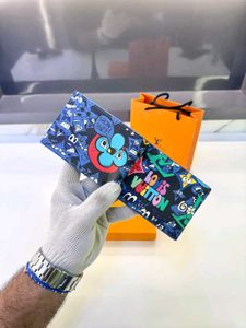 louis vuitton Stylish Blue Bifold Wallet