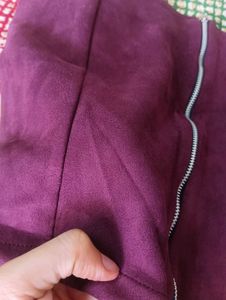 Burgundy Zip-Up Corset Top
