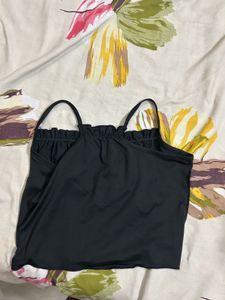 Chic Black Corset Style Crop Top