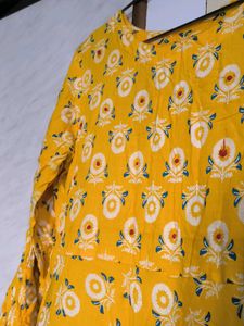 Yellow Anarkali Kurti 💛