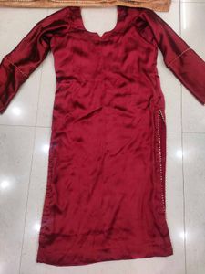 Beautiful Satin Maroon Suit