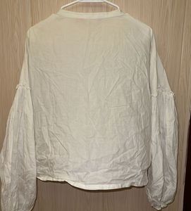 Embroidered White Cotton Blouse