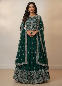 Embroidered work Lehenga Choli set (Free size upto