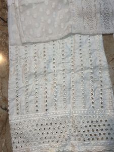 Elegant White Chikankari Kurta Set