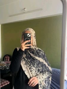 Vela printed modal chantilly lace hijab