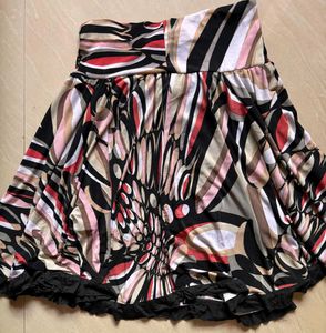 Abstract Print Mini Skirt