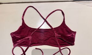 Magenta Velvet Bralette Top Cris Cros Back