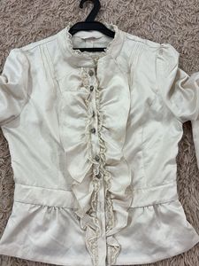Elegant Ruffle Front Blouse