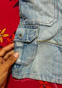 Blue Denim Cargo Shorts