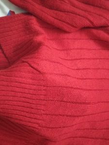 V- Neck woolen Red top/sweater