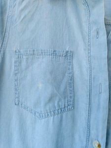 Faded Denim shade Cotton Shirt Dress