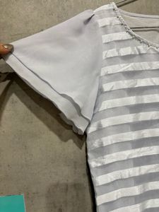 “Glacier”Striped Chiffon top💗