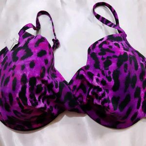 Purple Animal Print Bra