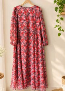 Floral V-Neck Maxi dress-bust 42,length52-53