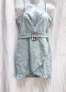 I. StunningLightBlue Mini Dress with Rhinestone