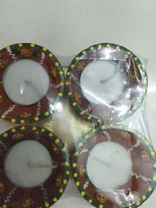 A Set Of 4 Fancy Diyas