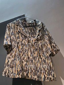 Chic Abstract Print Jacket style top