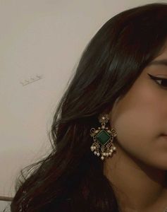Lavomi Green &amp; Gold Statement Earrings ✨