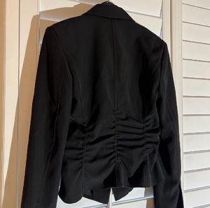 Zara gathered blazer with slit arm.