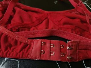 Red Lace Trim Bra