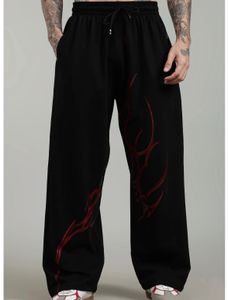 Black Graphic Print Sweatpants