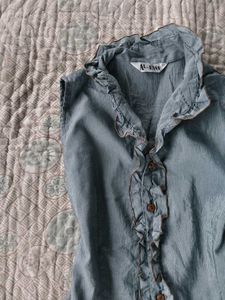 puff sleeve wrap up top