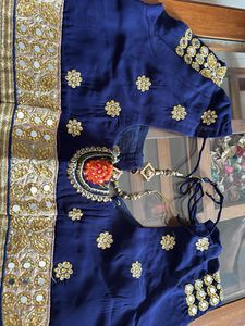 Embellished Royal Blue Saree