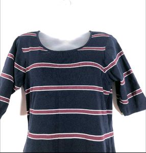 Striped Navy Blue Dress